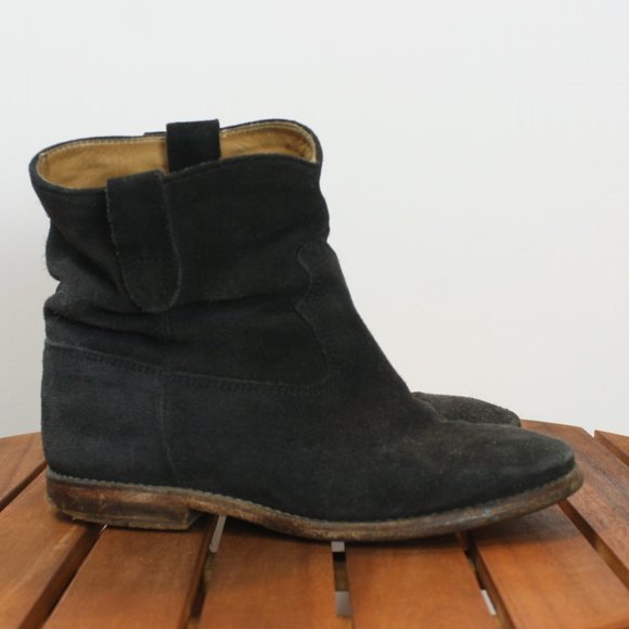 Isabel Marant Crisi hidden wedge ankle boot faded black suede 35 - Picture 8 of 16